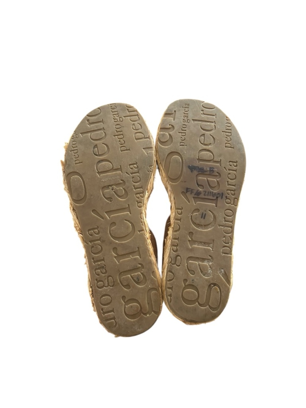 PEDRO GARCIA 40.5 JAIDA SANDAL suede leather w raffia cork sole trim comfort - Picture 9 of 12
